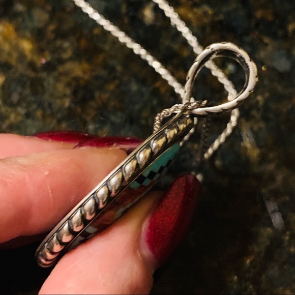 Carolyn Pollack Spiny oyster/turquoise pendant - Picture 5 of 8